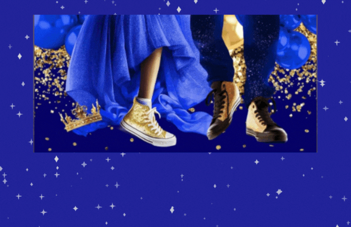  Gold Sneaker and Blue Dress with Another Pair of Legs with Boots